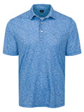 Greg Norman Shark Frenzy Print Polo - Blue Cloud