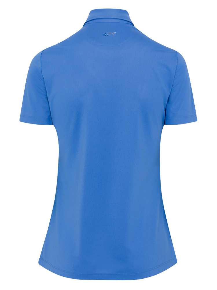 Greg Norman Women's Freedom Micro Pique Short Sleeve Polo - Aegean Blue