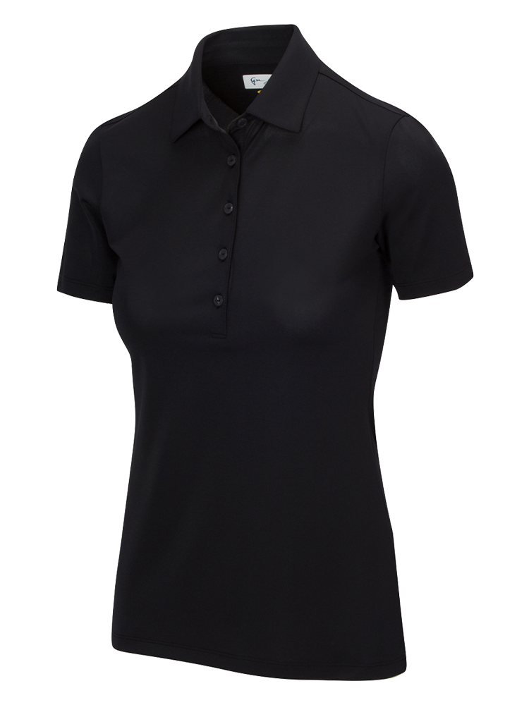 Greg Norman Women's Freedom Micro Pique Short Sleeve Polo - Black