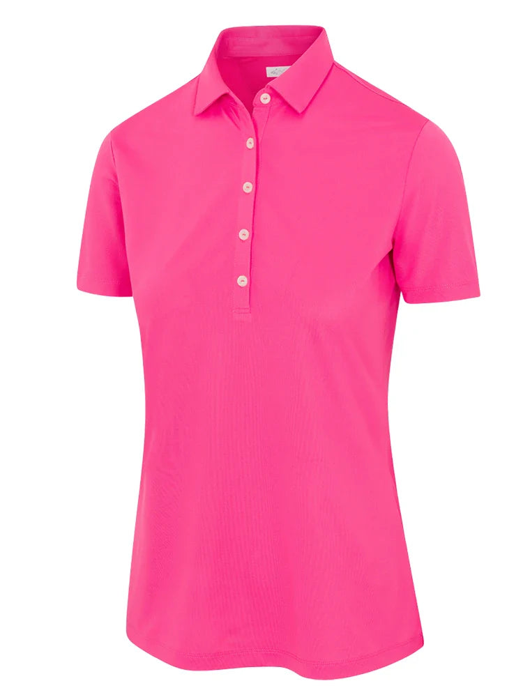 Greg Norman Women's Freedom Micro Pique Short Sleeve Polo - Pink