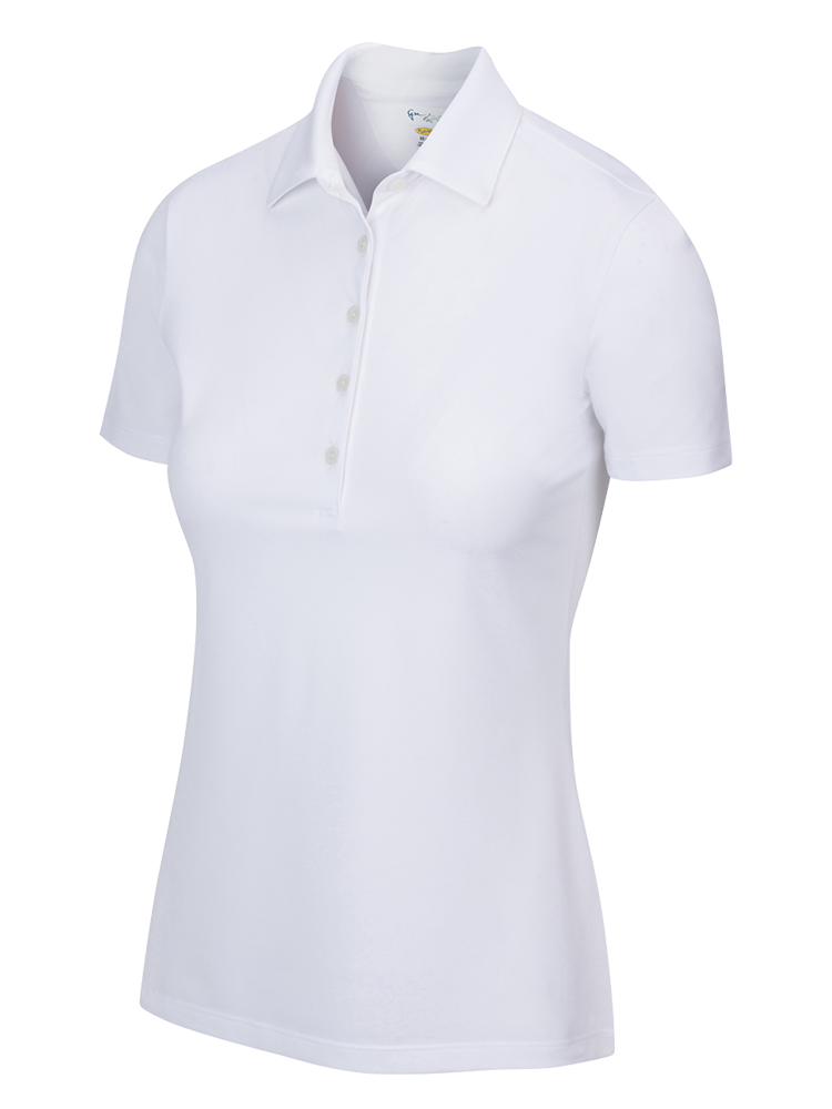 Greg Norman Women's Freedom Micro Pique Short Sleeve Polo - White