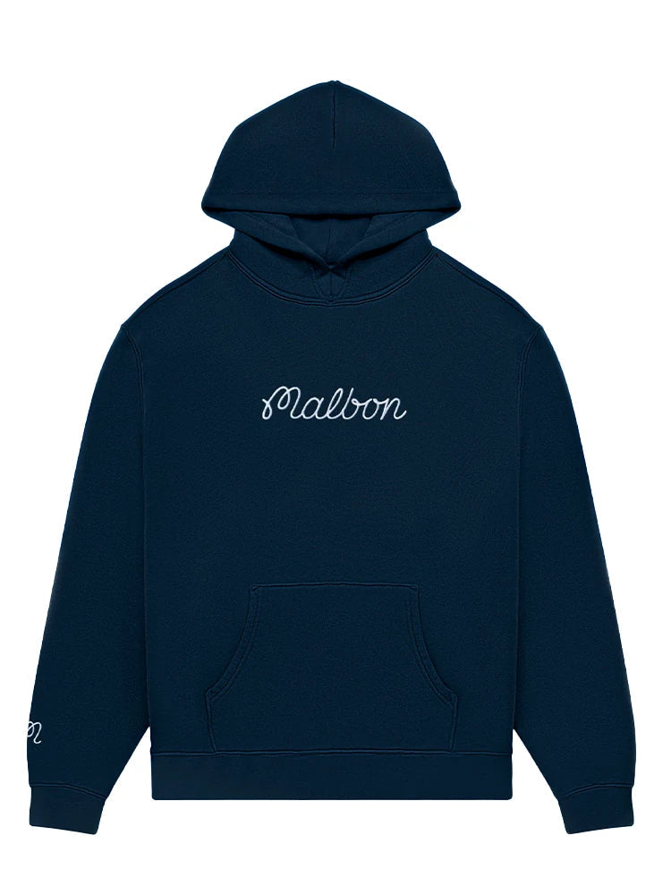 Malbon Fesque Hoodie Polo - Navy