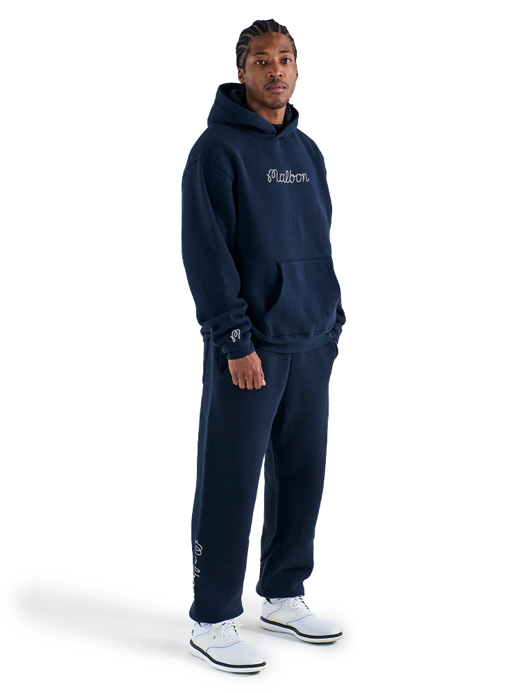 Malbon Fesque Hoodie Polo - Navy