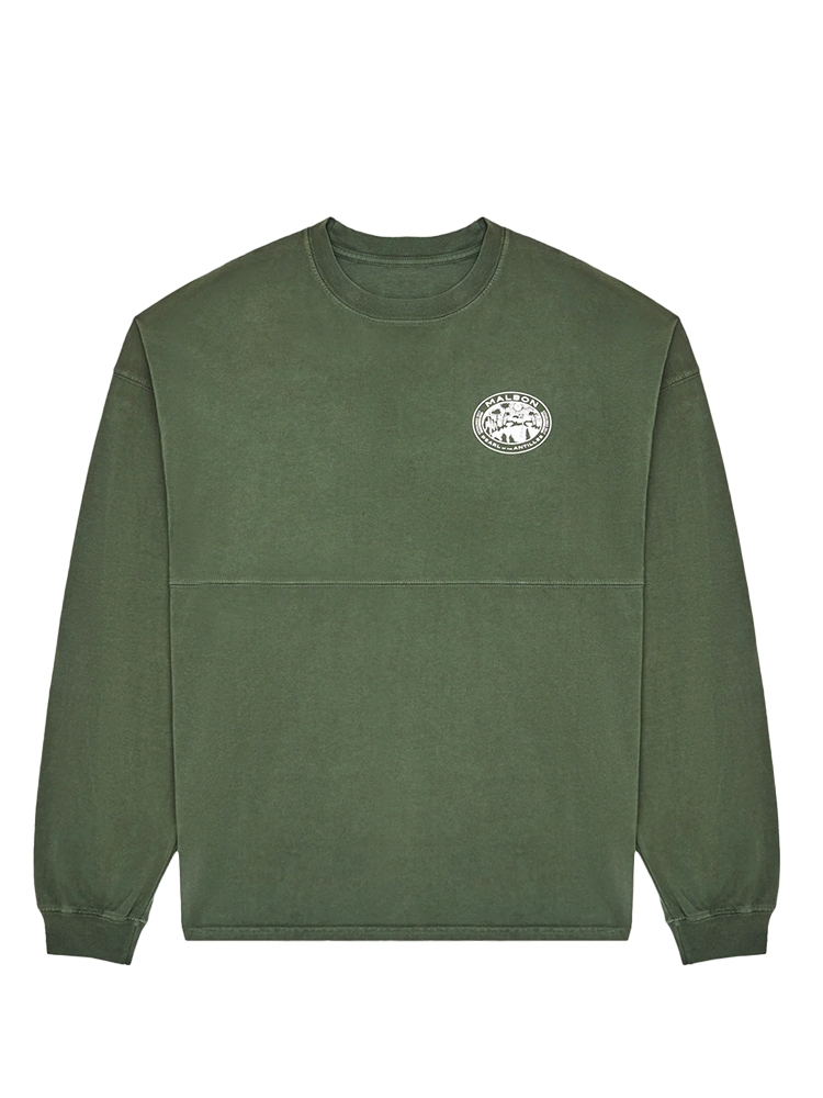 Malbon Horizon Long Sleeve Tee - Olivine