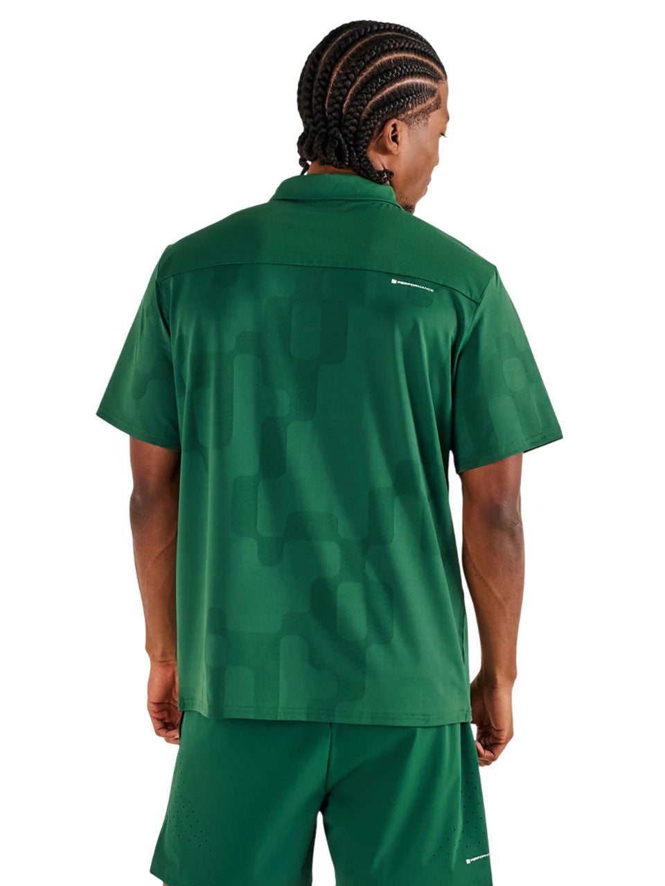 Malbon Performance Mesh Paneled Polo - Eden