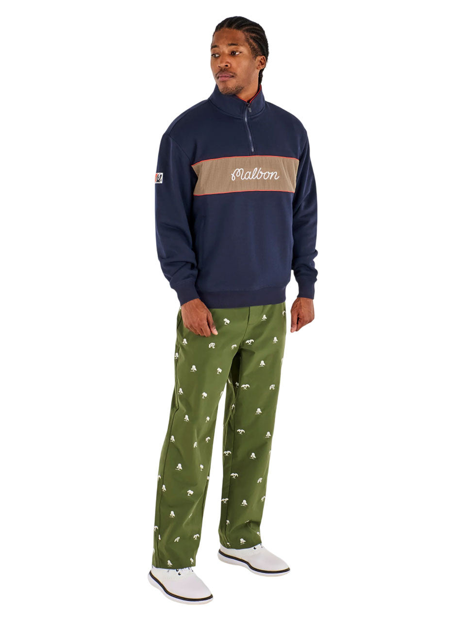 Malbon Torrey Pines Quarter Zip Sweatshirt - Baritone Blue