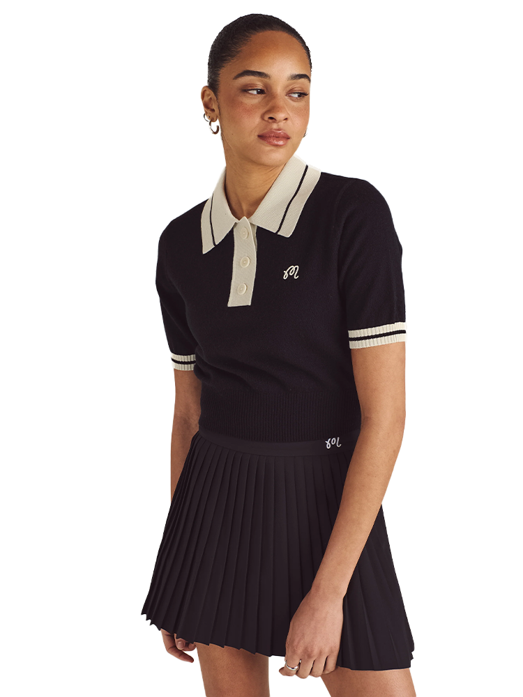 Malbon Womens Mikayla Knit Polo - Black