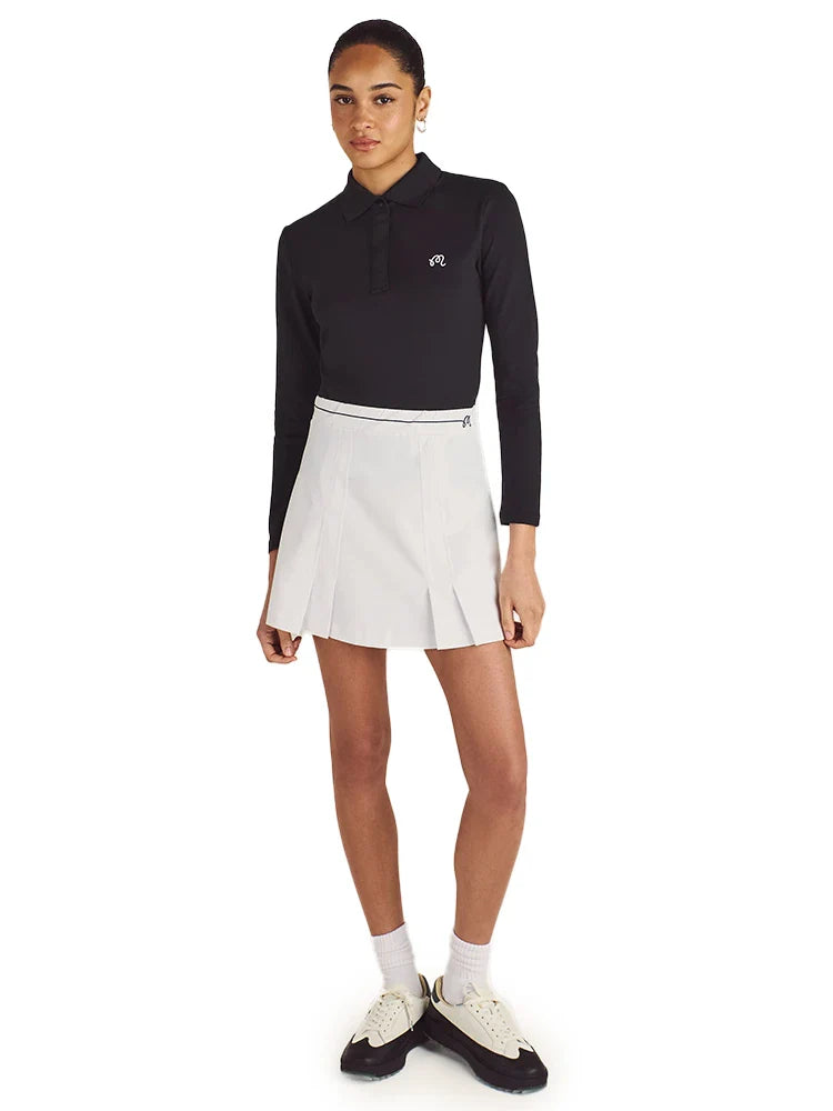Malbon Womens Venus Long Sleeve Polo - Black