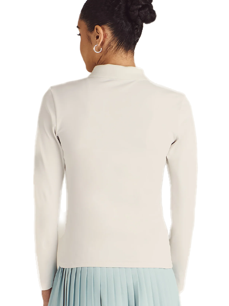 Malbon Womens Venus Long Sleeve Polo - White