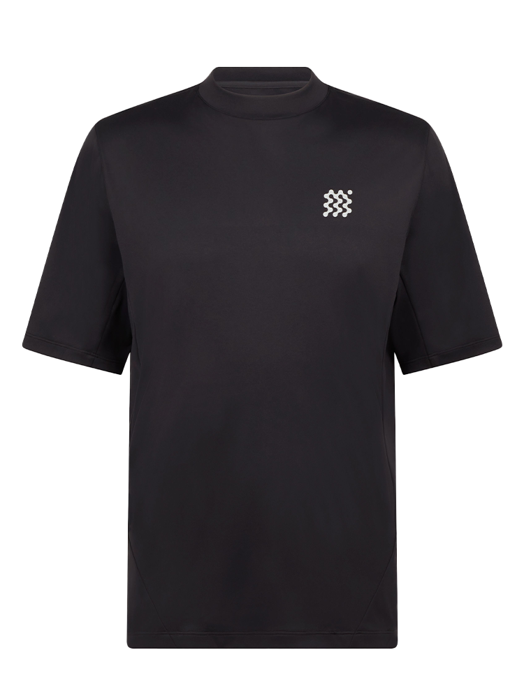 Manors Golf Course Mock Neck Polo - Black