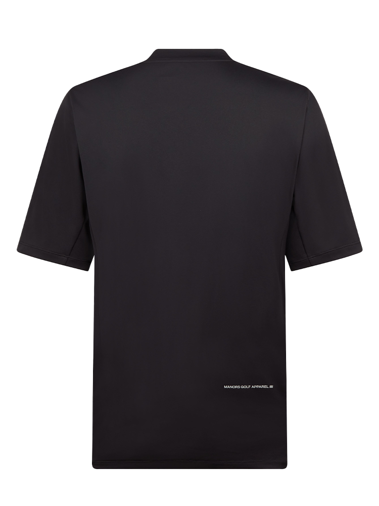 Manors Golf Course Mock Neck Polo - Black