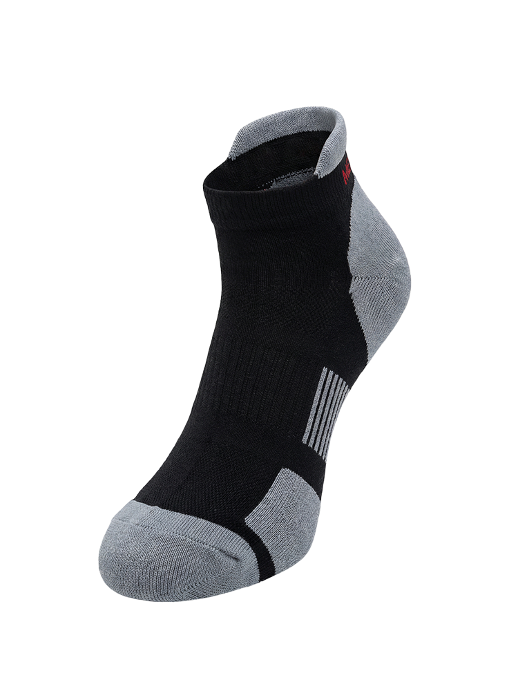 Meikan 3 Pack Low Cut Coolmax Technical Sports Socks - Black/Grey