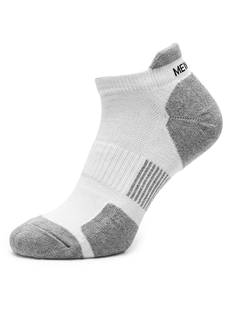 Meikan 3 Pack Low Cut Coolmax Technical Sports Socks - White/Grey
