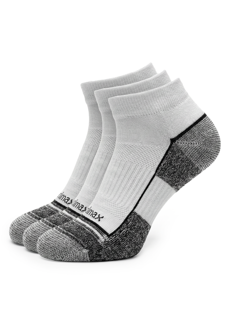 Meikan 3 Pack Quarter Cut Coolmax Comfort Sports Socks - White