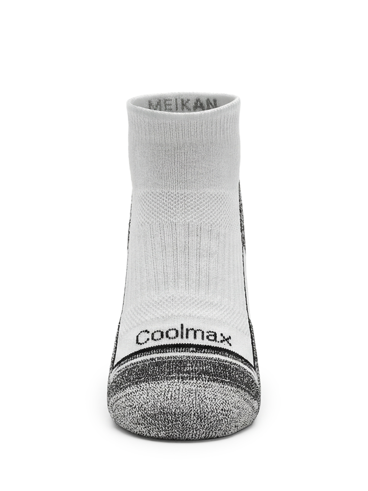 Meikan 3 Pack Quarter Cut Coolmax Comfort Sports Socks - White