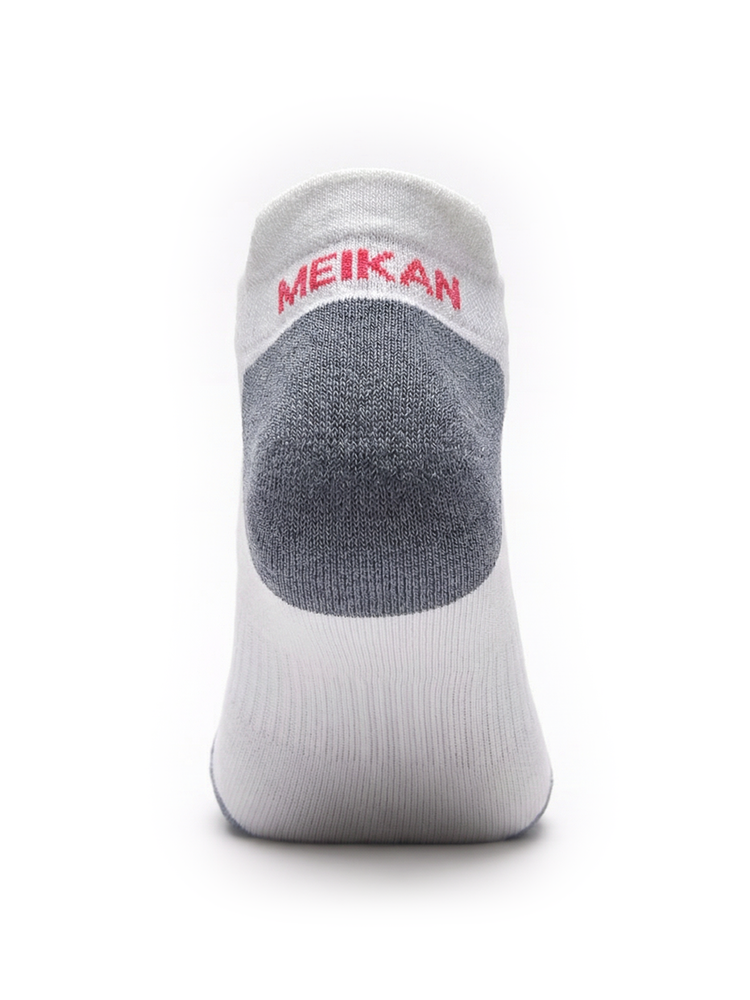 Meikan 3 Pack Womens Low Cut Coolmax Technical Sports Socks - White/Grey