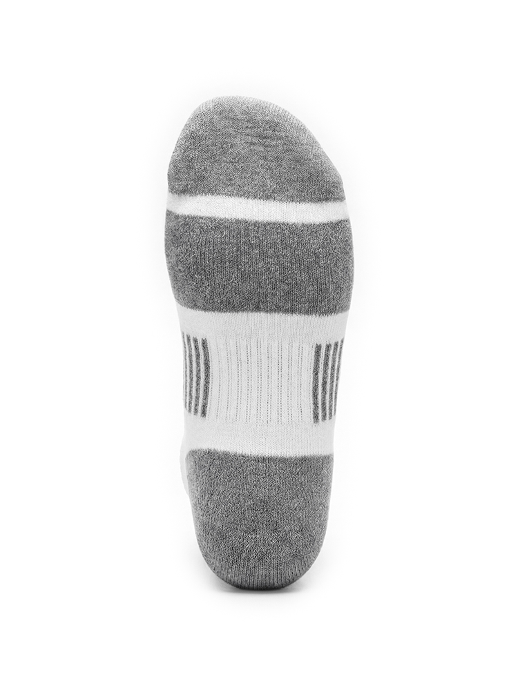 Meikan 3 Pack Womens Low Cut Coolmax Technical Sports Socks - White/Grey
