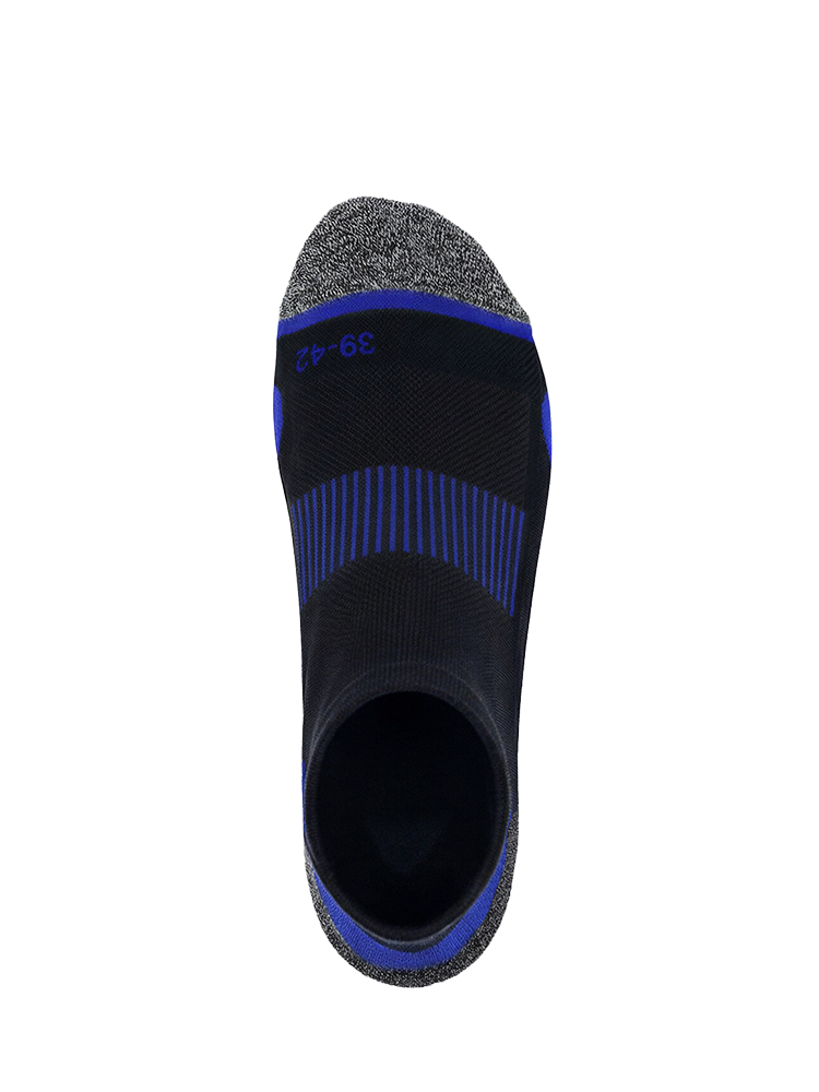 Meikan 5 Pack Quarter Cut Performance Sports Socks - Black/Dark Blue