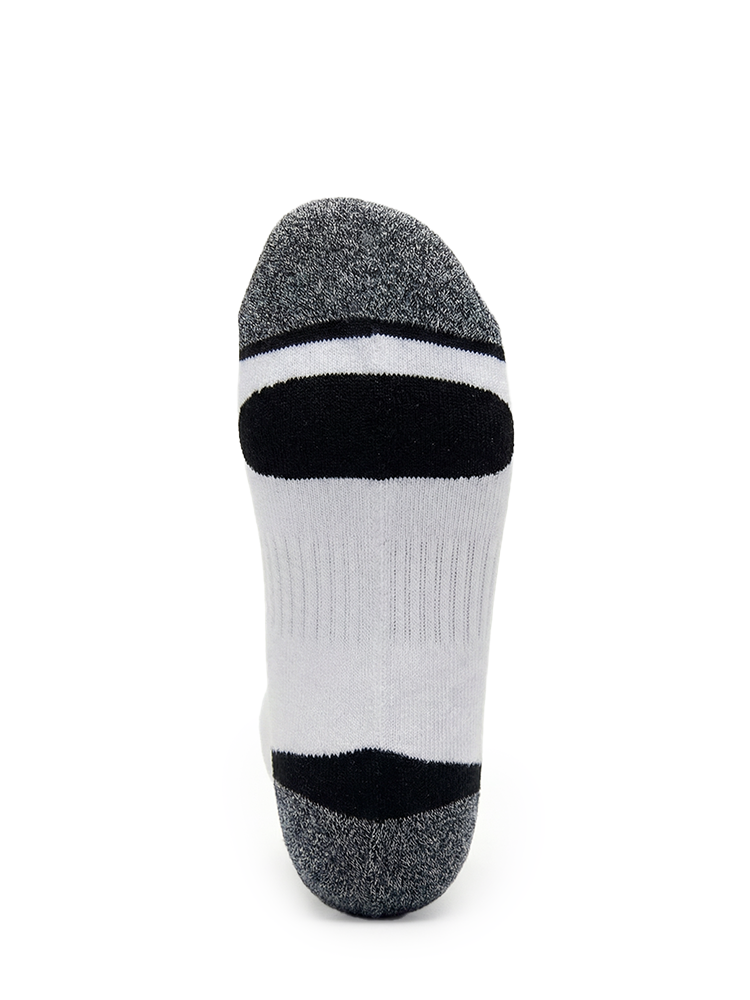 Meikan 5 Pack Quarter Cut Performance Sports Socks - White/Black