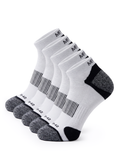 Meikan 5 Pack Women's Low Cut Performance Sports Socks - White/Black