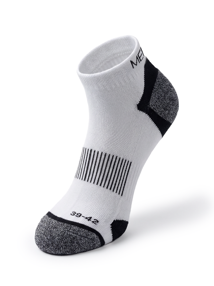 Meikan 5 Pack Low Cut Performance Sports Socks - White/Black