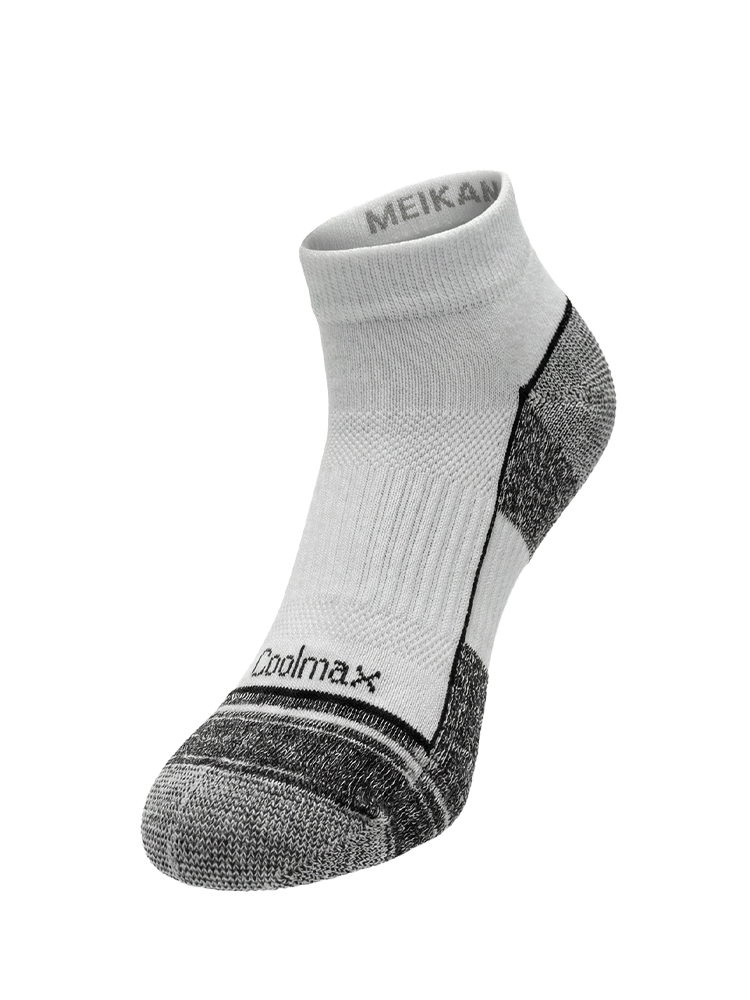 Meikan Womens 3 Pack Quarter Cut Coolmax Comfort Sports Socks - White