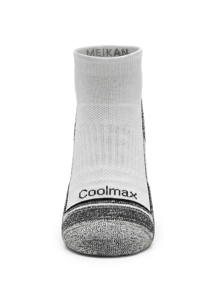 Meikan Womens 3 Pack Quarter Cut Coolmax Comfort Sports Socks - White