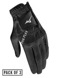 Mizuno TecFlex Pack Of 3 Golf Gloves - Black