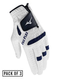 Mizuno TecFlex Pack Of 3 Golf Gloves - White
