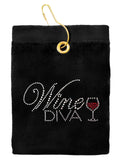 Navika Wine Diva Golf Towel Black
