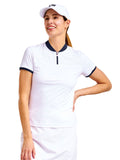 Nivo Womens Eliana Short Sleeve Mock - Navy