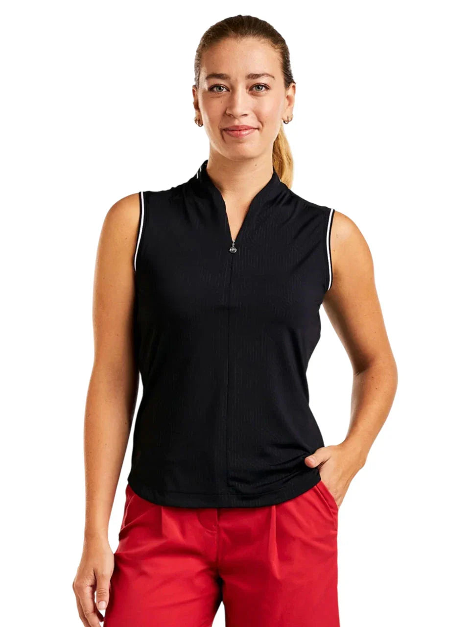 Nivo Womens Fergie Sleeveless Mock - Black