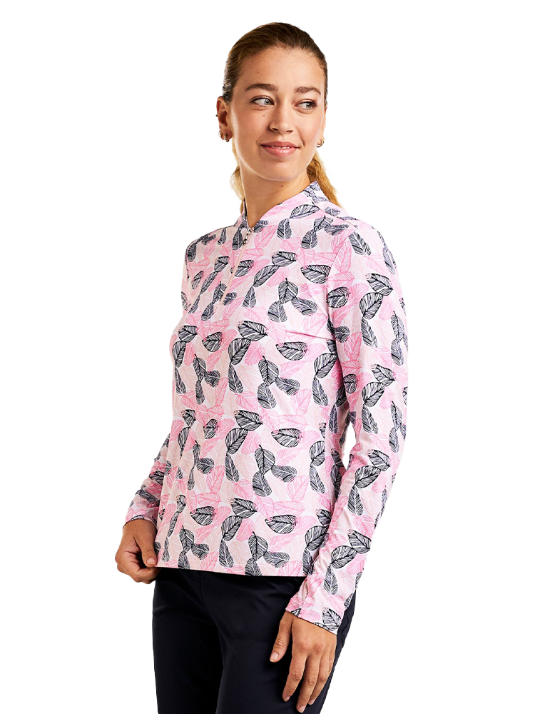 Nivo Womens Lolita Long Sleeve Livcool Mock - Rose/Navy