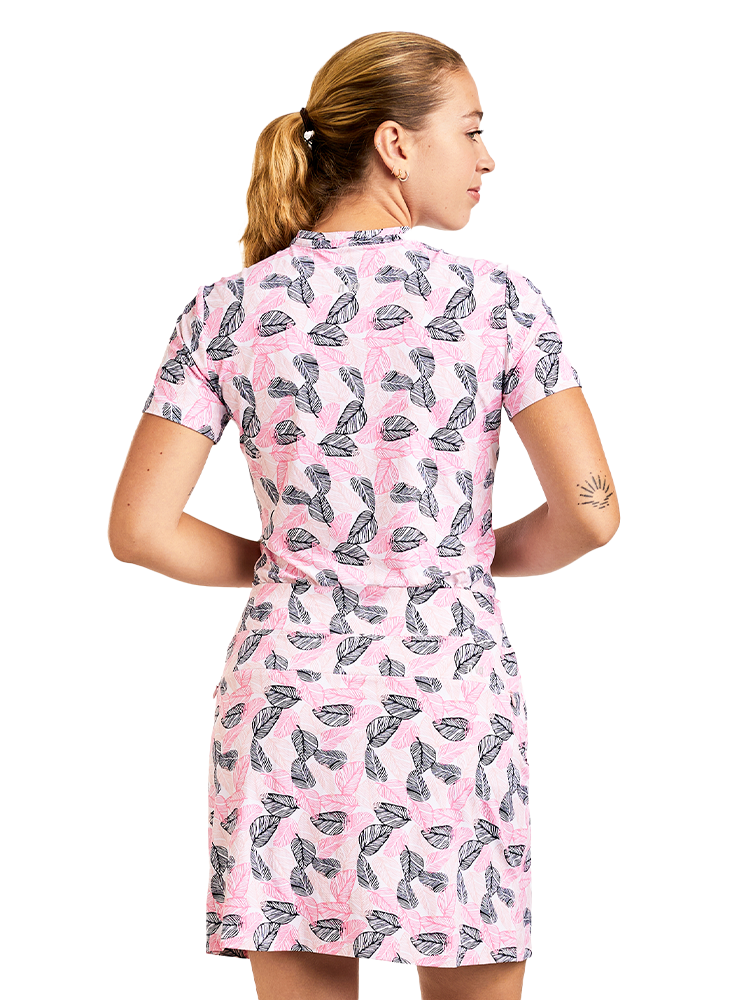 Nivo Womens Lynda Short Sleeve Livcool Mock  - Rose/Navy