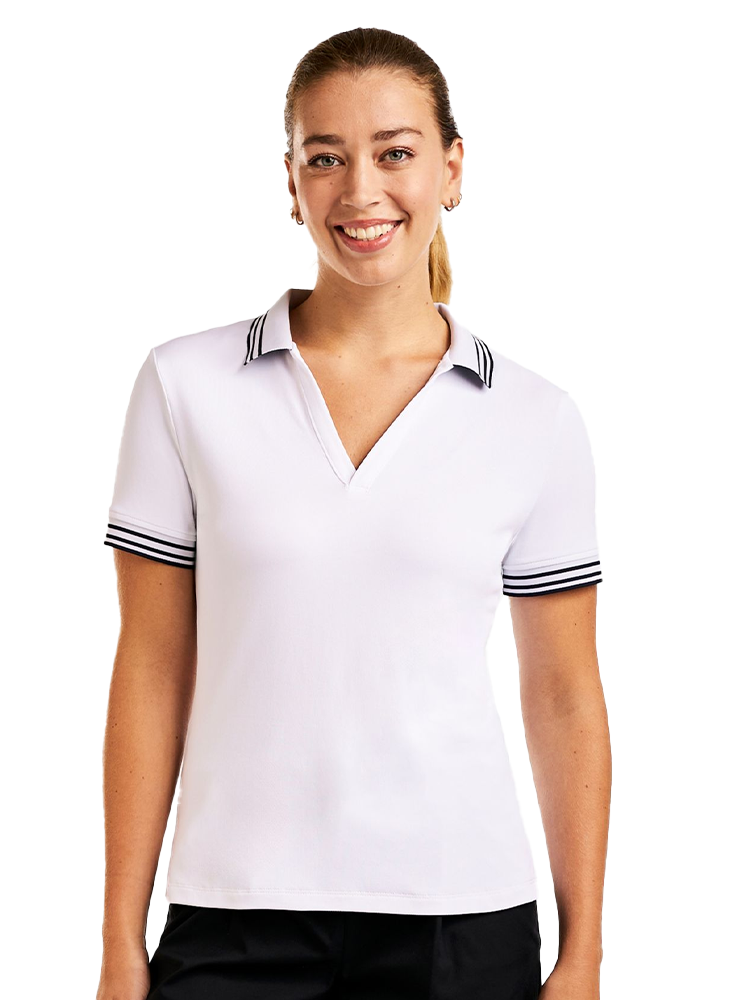 Nivo Womens Natalia Short Sleeve Polo - White