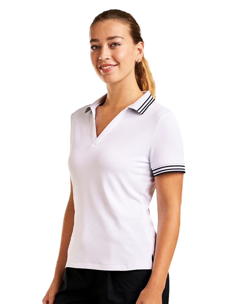Nivo Womens Natalia Short Sleeve Polo - White