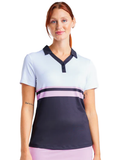 Nivo Women's Samara Short Sleeve Polo - White/Black