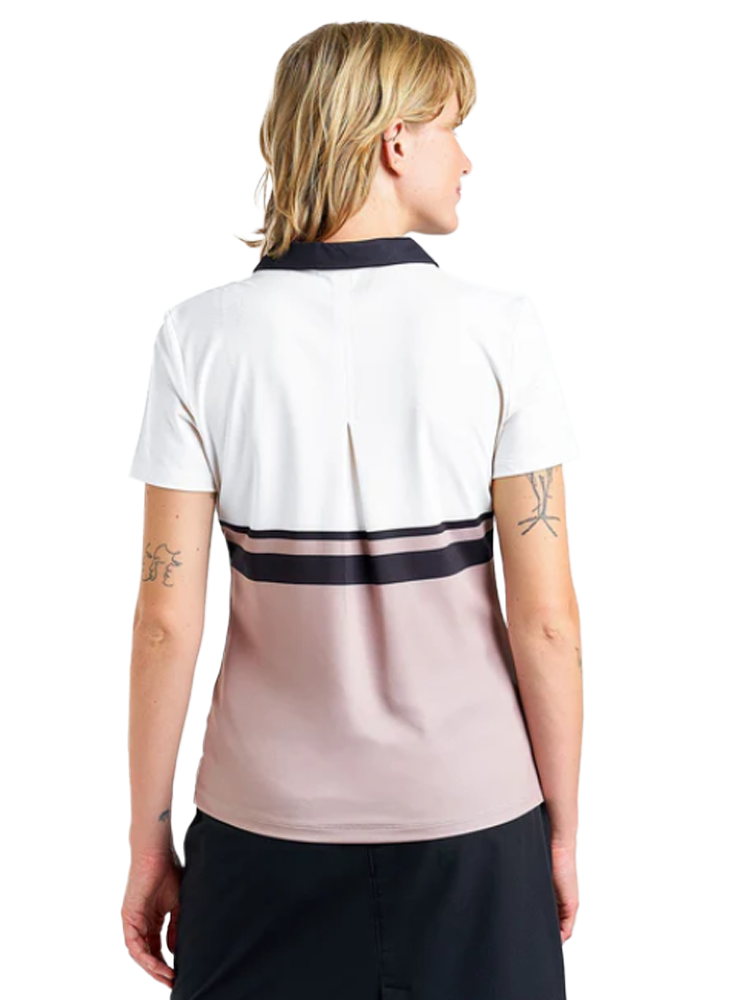 Nivo Women's Samara Short Sleeve Polo - White/Desert