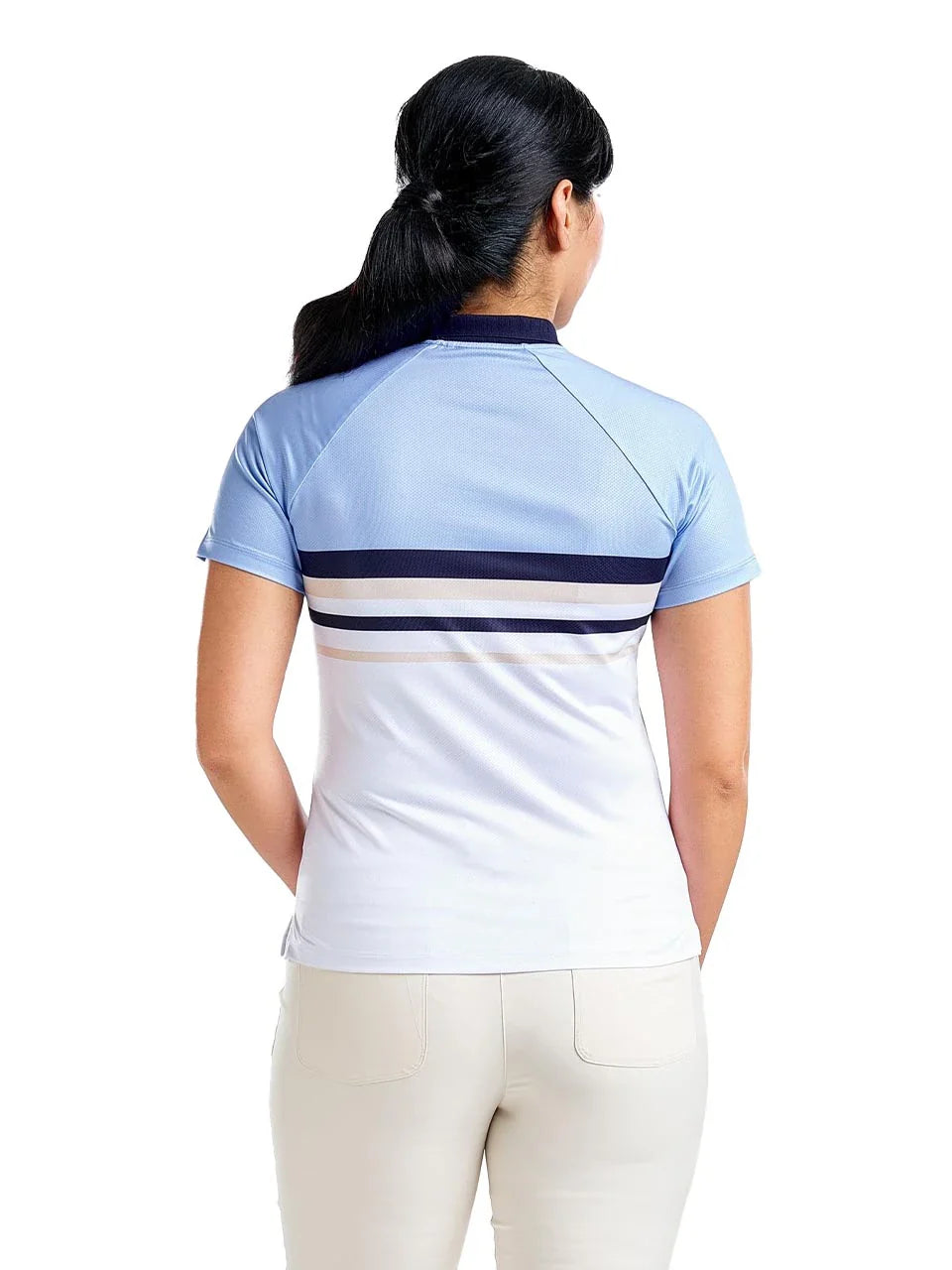 Nivo Womens Finley Short Sleeve Mock - Gentle Blue