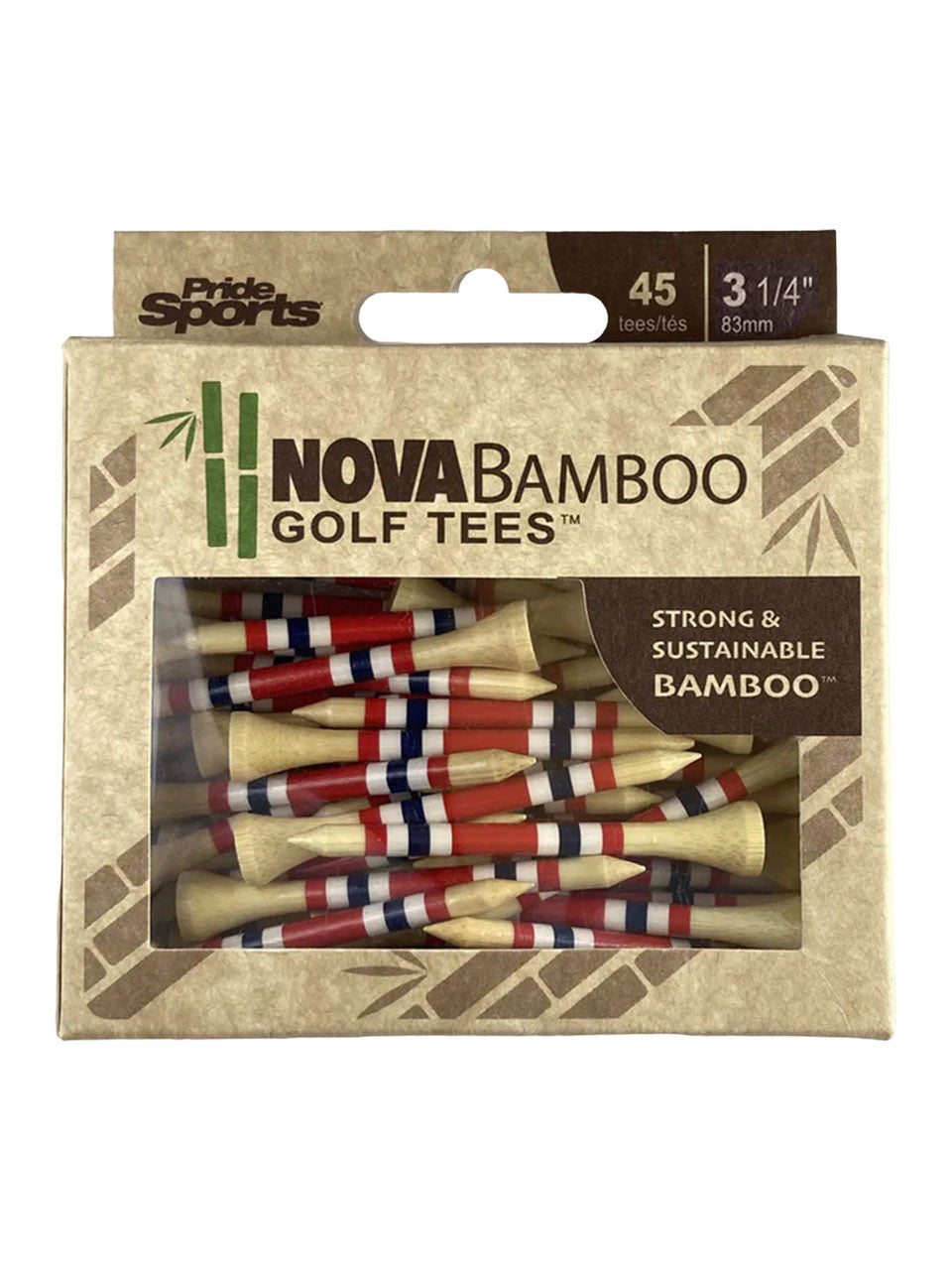 Nova Bamboo Striped Golf Tees - 3.25"