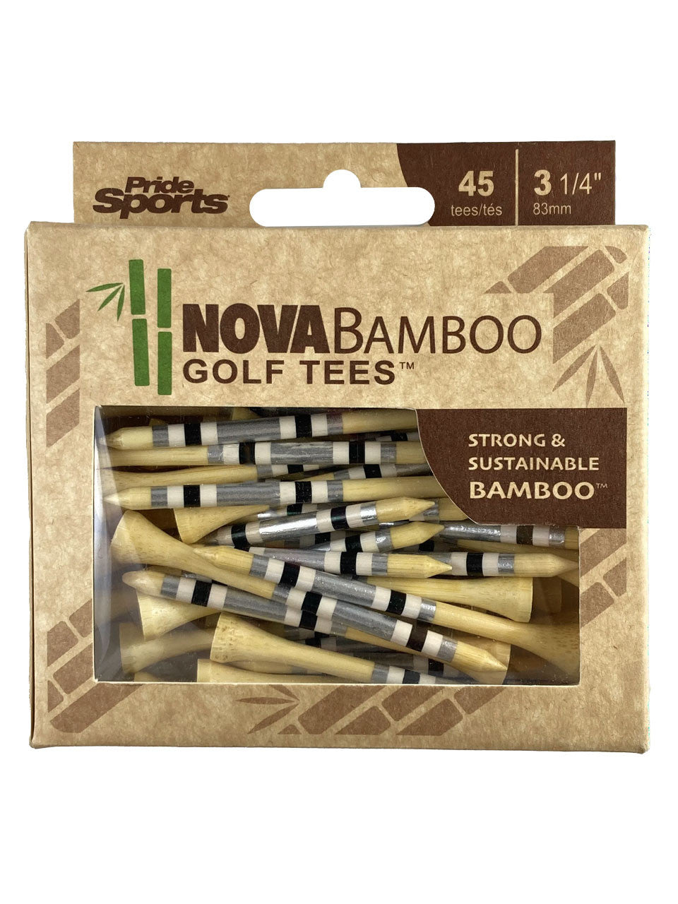 Nova Bamboo Striped Golf Tees - 3.25"