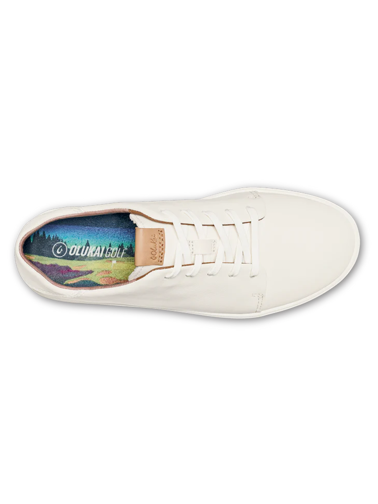 OluKai Womens Wai‘alae Golf Shoes - White/White