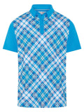 Original Penguin 50's Block Madras Plaid Polo - Malibu Blue