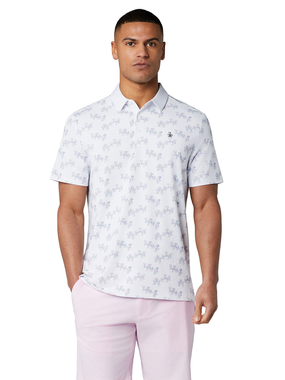 Original Penguin Aerial Cocktail Novelty Polo - Bright White