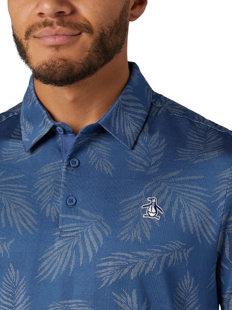 Original Penguin "All Over YD Botanical Jacquard Polo - True Navy