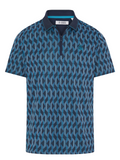 Original Penguin All Over YD Jacquard Colour Block Polo - Black Iris