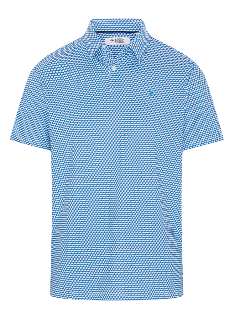 Original Penguin Archives Original Micro Geo Polo - Malibu Blue