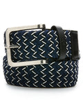 Original Penguin Braided Woven Stripe Golf Belt - Black Iris