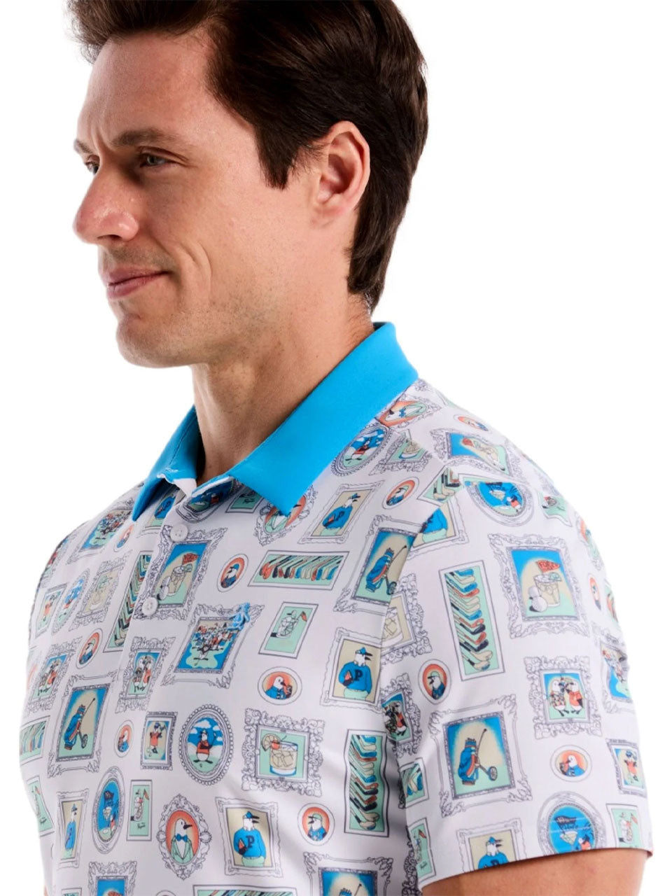 Original Penguin Clubhouse Wall Of Fame Novelty Polo - Bright White