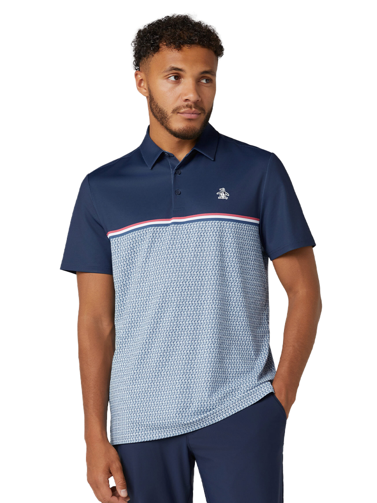 Original Penguin "Engineered "P" Colour Block Polo - Black Iris